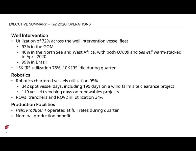 2Q 2020 Earnings Presentation – Helix Energy Solutions – slide 6
