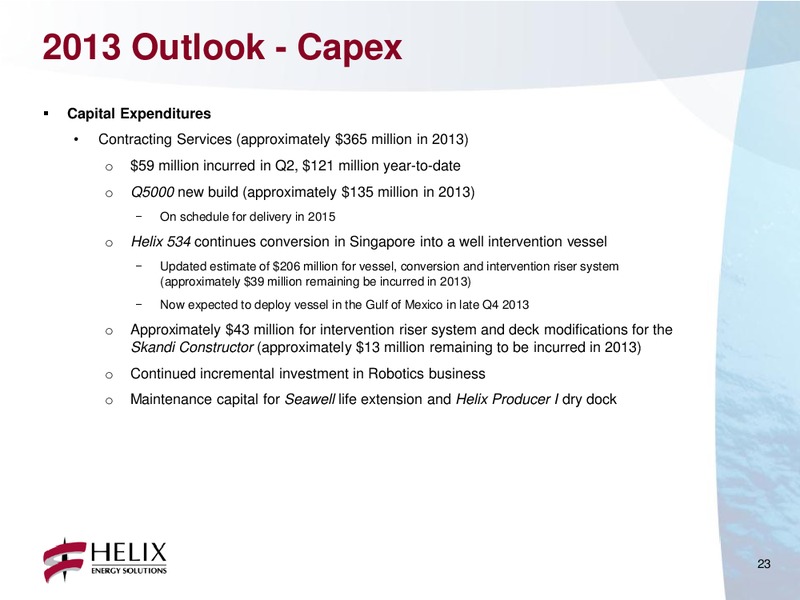 MORGAN STANLEY SUMMER HOUSTON ENERGY SUMMIT – Helix Energy Solutions – slide 22