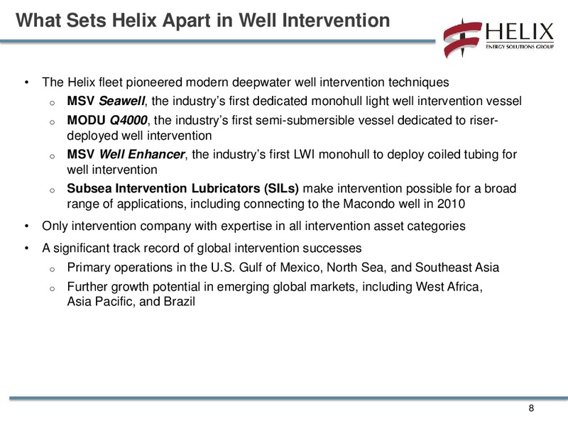 STEPHENS FALL INVESTMENT CONFERENCE – Helix Energy Solutions – slide 7