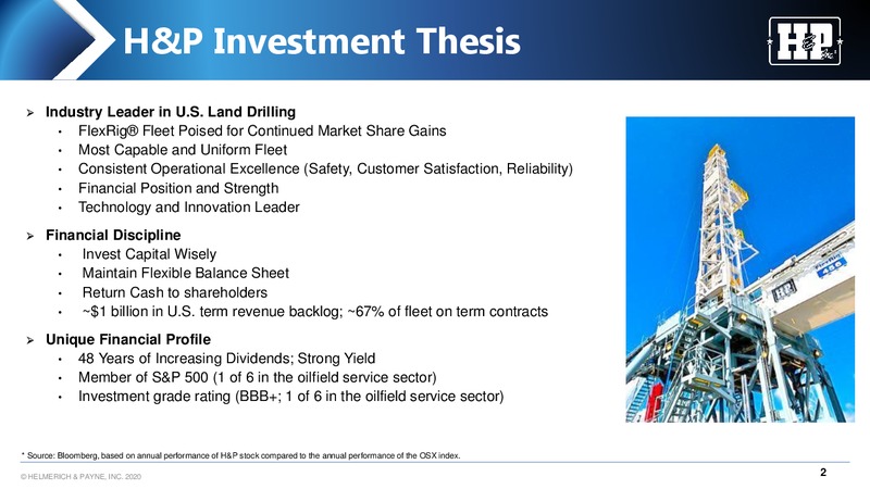 AltaCorp and ATB 8th Annual Institutional Investor – Helmerich & Payne Inc. – slide 2