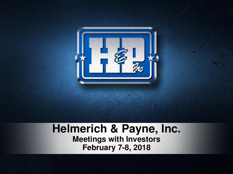 Meetings with Investors – Helmerich & Payne Inc. – slide 1