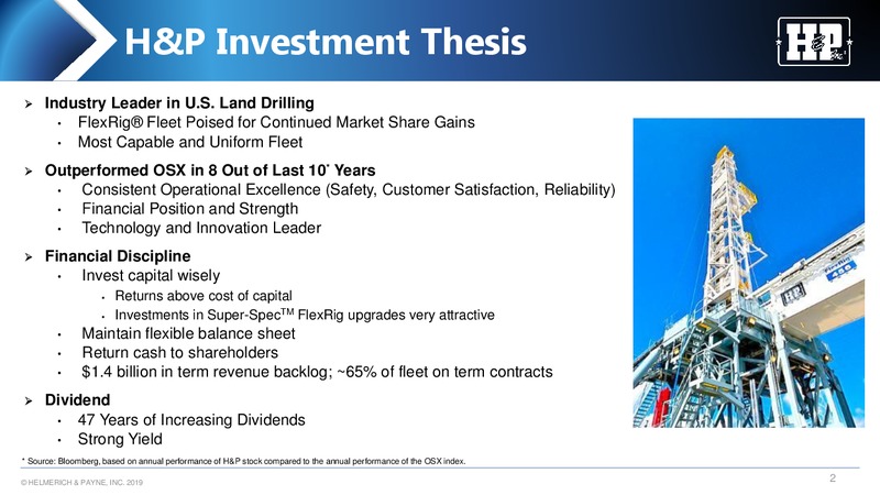 Meetings with Investors – Helmerich & Payne Inc. – slide 2