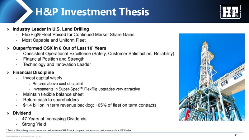 Wells Fargo West Coast Energy Conference – Helmerich & Payne Inc. – slide 2