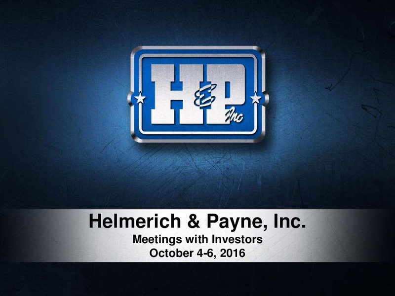 Meetings with Investors – Helmerich & Payne Inc. – slide 1