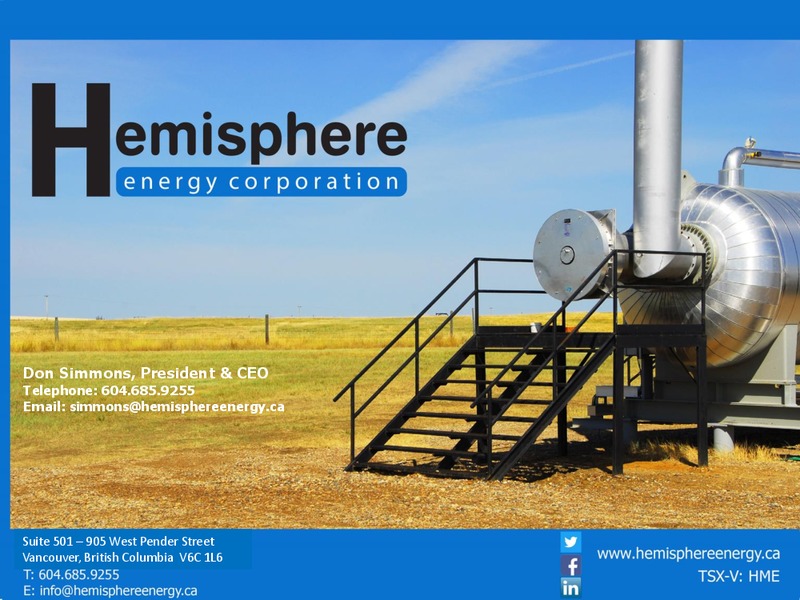 October 2019 Corporate Presentation – Hemisphere Energy Corp – slide 14