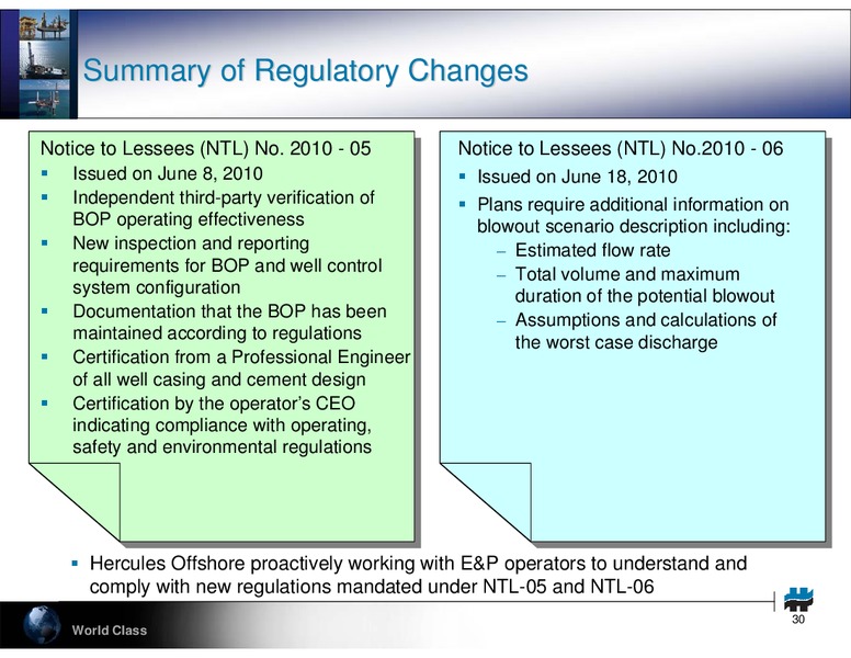 UBS LEVERAGED FINANCE CONFERENCE – Hercules Offshore, Inc. – slide 30