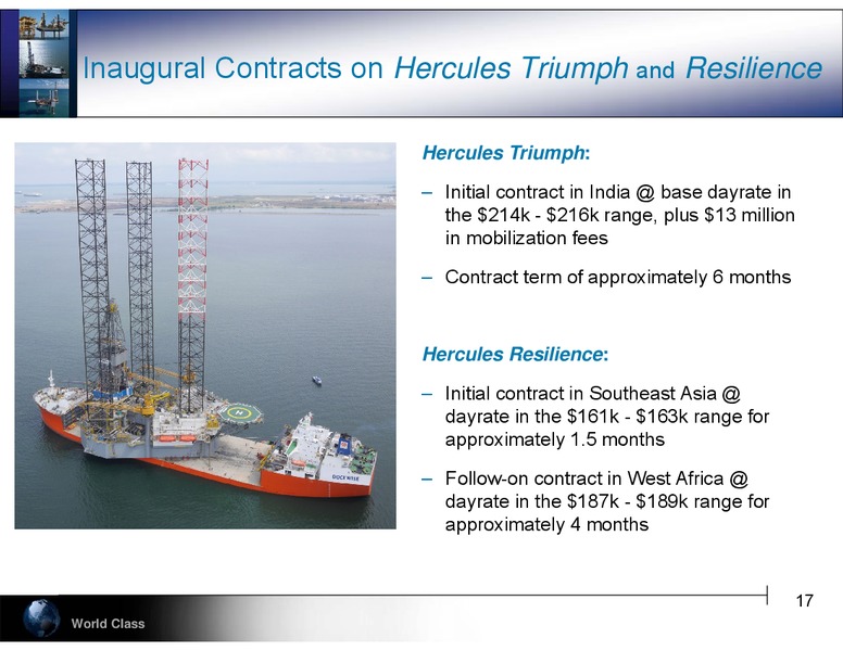 UBS GLOBAL OIL AND GAS CONFERENCE – Hercules Offshore, Inc. – slide 17