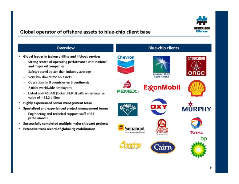 PARETO OIL & GAS CONFERENCE 2011 – Hercules Offshore, Inc. – slide 8