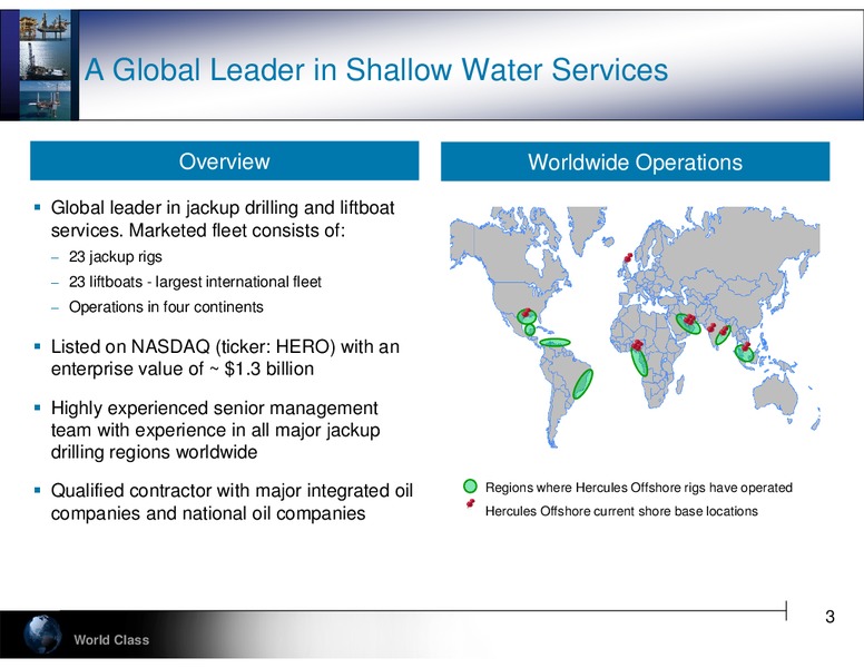 COWEN ULTIMATE ENERGY CONFERENCE – Hercules Offshore, Inc. – slide 3
