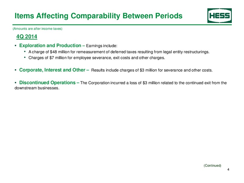 Supplemental Earnings Information – Hess Corp – slide 5