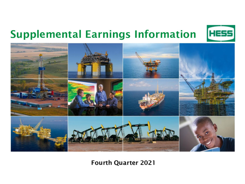 4Q 2021 Earnings Presentation – Hess Corp – slide 1