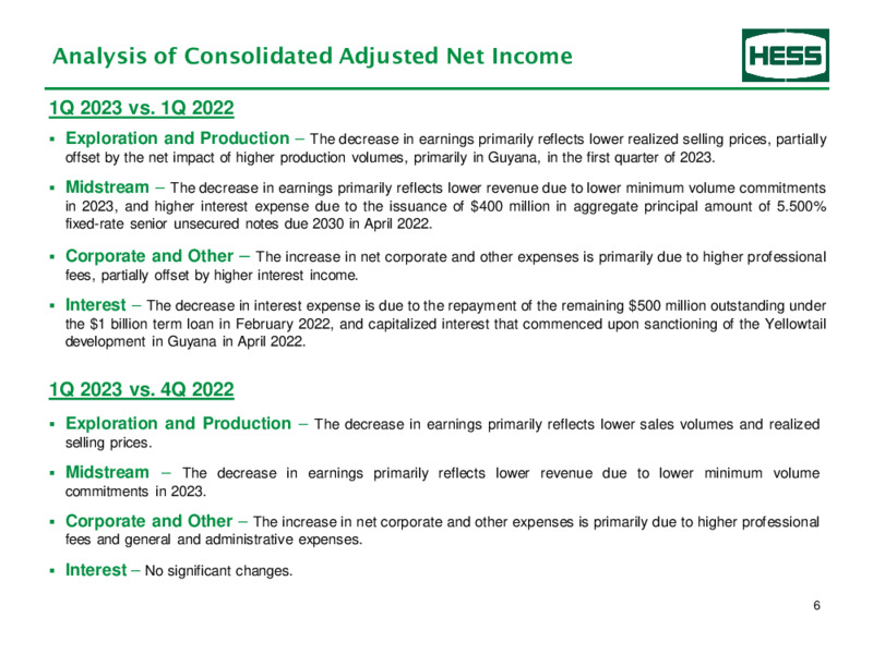 1Q 2023 Earnings Presentation – Hess Corp – slide 7