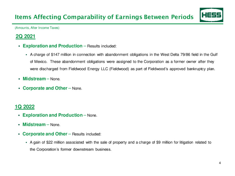 2Q22 Earnings – Hess Corp – slide 5