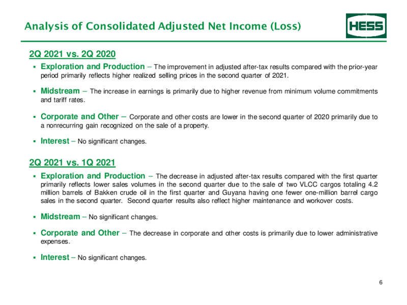 2Q 2021 Earnings Presentation – Hess Corp – slide 7