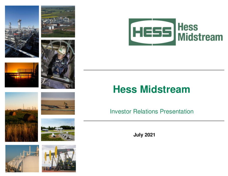 July 2021 Investor Presentation – Hess Midstream LP – slide 1