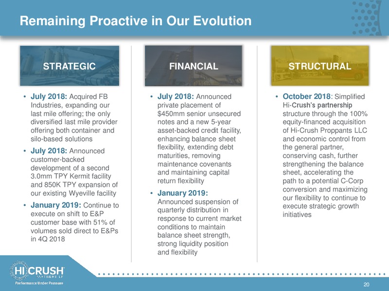 January 2019 Investor Presentation – Hi-Crush Partners Lp – slide 19