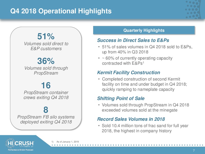 Q4 2018 Earnings Call Presentation – Hi-Crush Partners Lp – slide 6