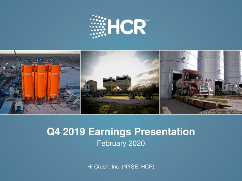 Q4 2019 Earnings Presentation – Hi-Crush Partners Lp – slide 1
