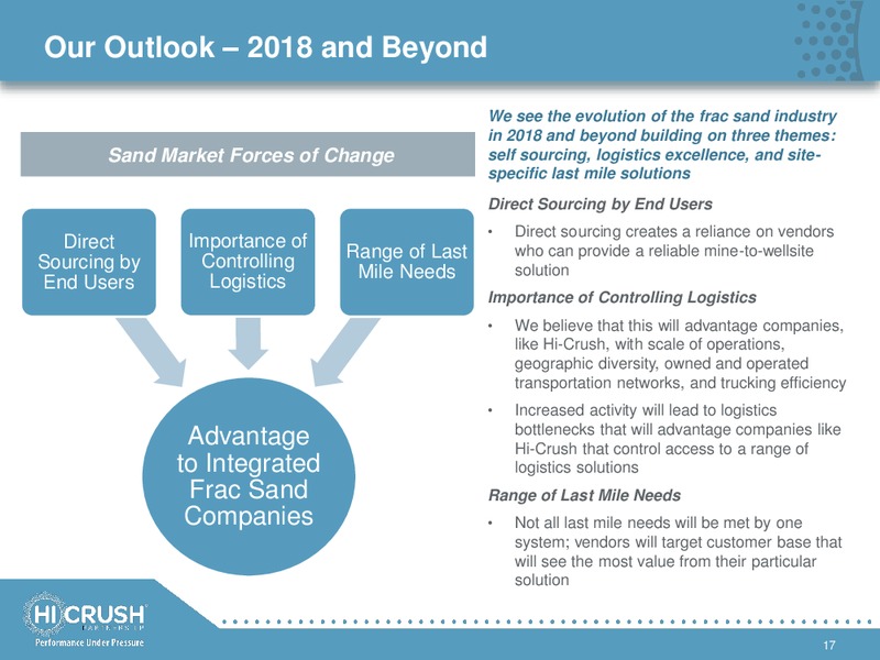 March 2018 Investor Presentation – Hi-Crush Partners Lp – slide 16