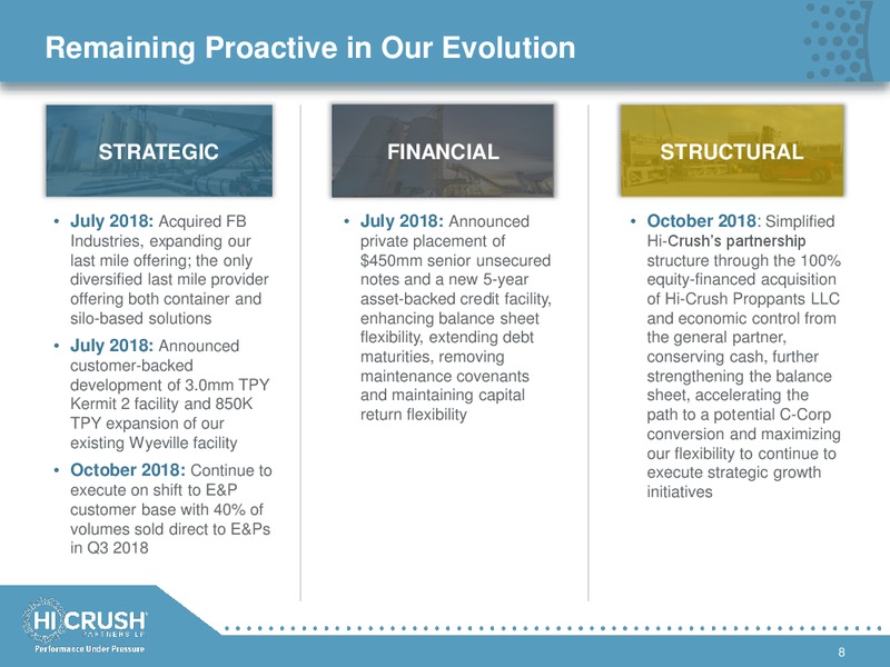 3Q 2018 Earnings Presentation – Hi-Crush Partners Lp – slide 7