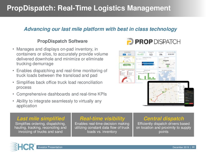 DECEMBER 2019 INVESTOR PRESENTATION – Hi-Crush Partners Lp – slide 13