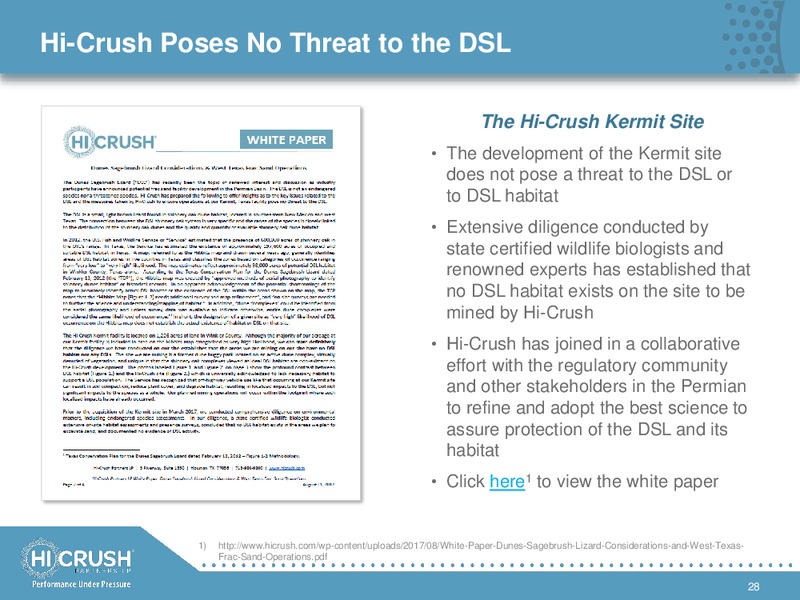 December 2017 Investor Presentation – Hi-Crush Partners Lp – slide 27