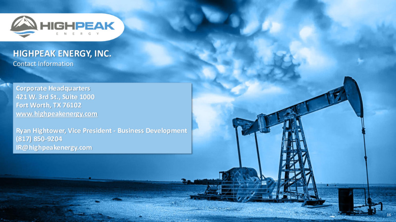 4Q21 Presentation – HighPeak Energy – slide 14