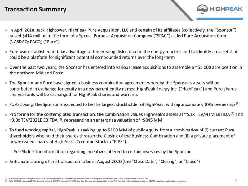 May 2020 Investor Presentation – HighPeak Energy – slide 2