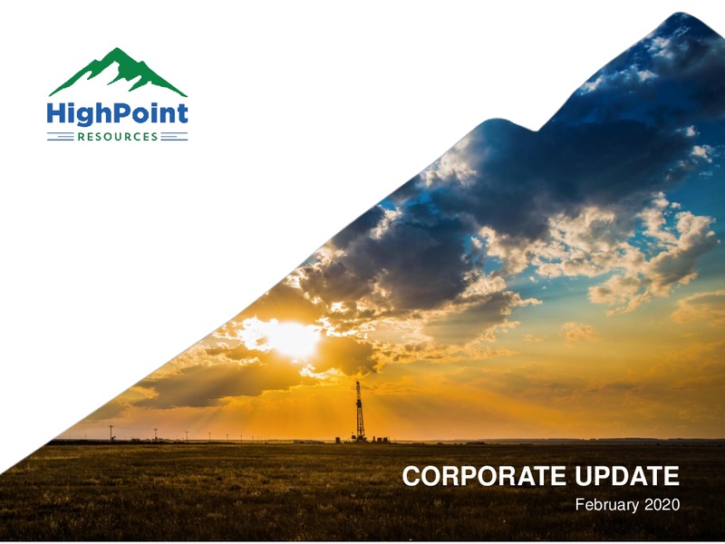 February 2020 Investor Presentation – HighPoint Resources – slide 1