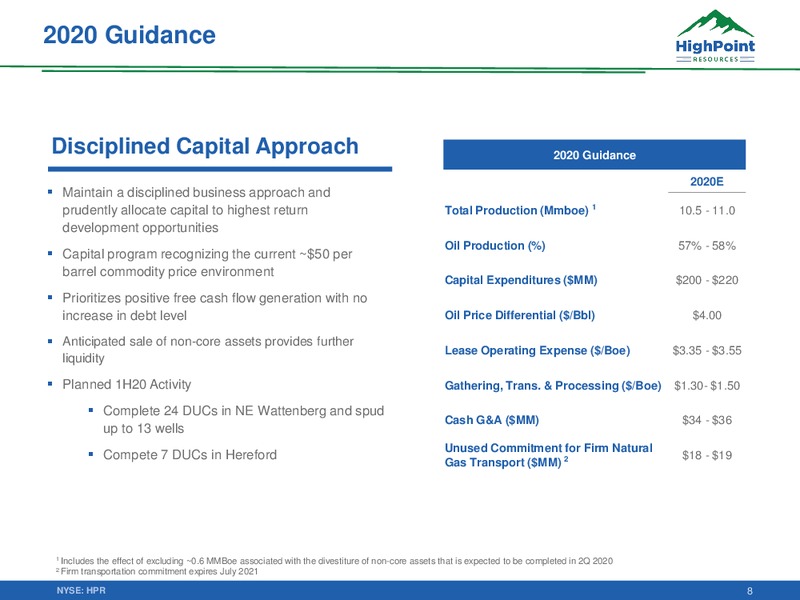 Q4 2019 Earnings Presentation – HighPoint Resources – slide 6