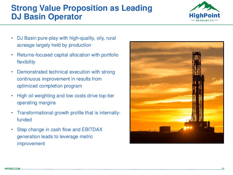 August 2018 Enercom Conference – HighPoint Resources – slide 24