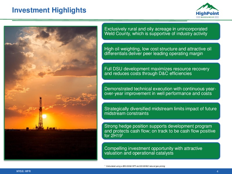 October 2019 Corporate Update – HighPoint Resources – slide 3