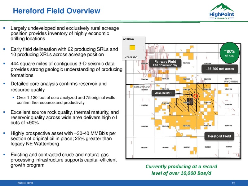 October 2019 Corporate Update – HighPoint Resources – slide 11