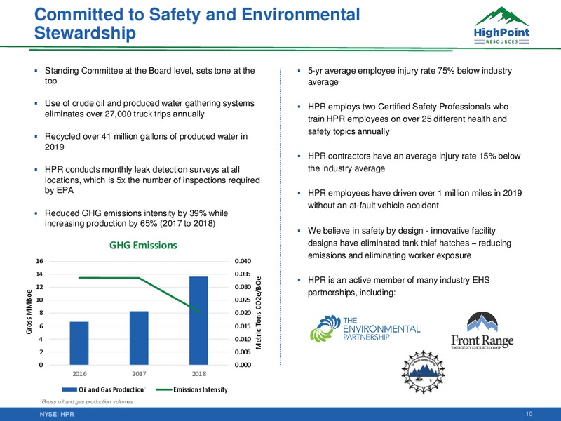 3Q 2019 Earnings Presentation – HighPoint Resources – slide 9