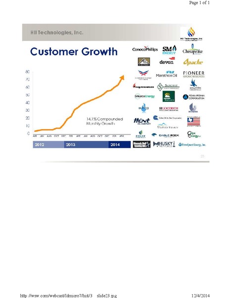 DECEMBER 2014 CORPORATE PRESENTATION – Hii Technologies Inc. – slide 23