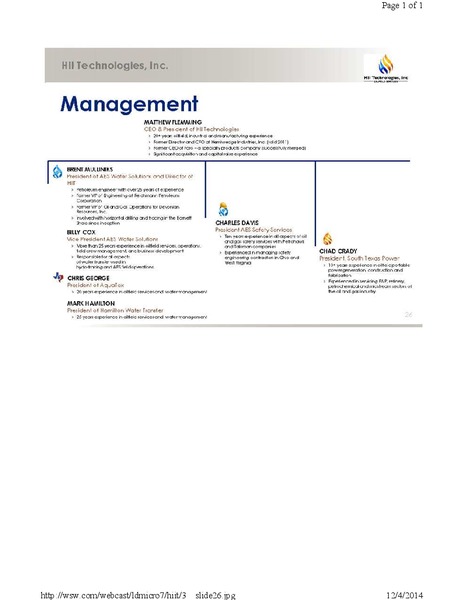 DECEMBER 2014 CORPORATE PRESENTATION – Hii Technologies Inc. – slide 26