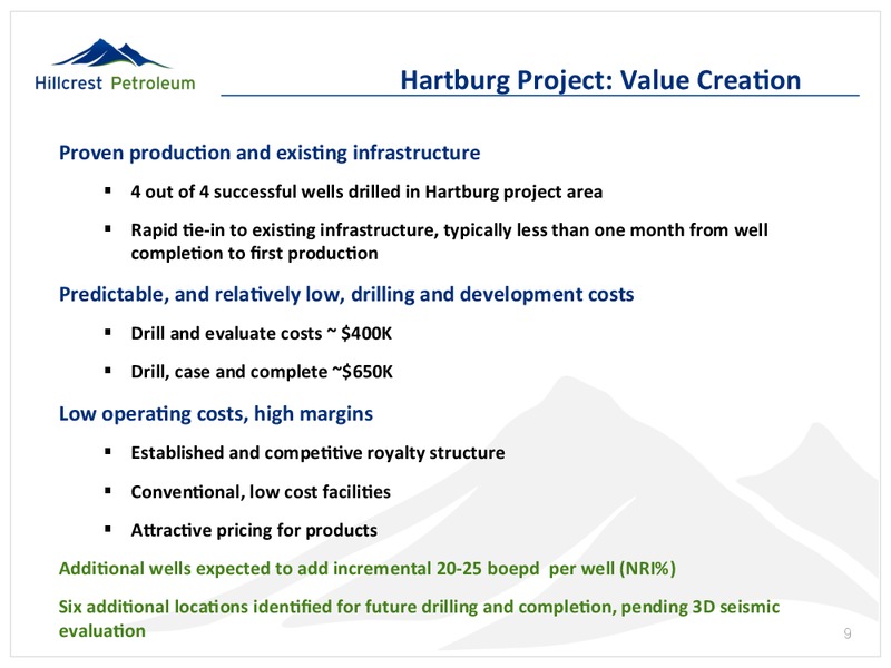 April 2015 Investor Presentation – Hillcrest Petroleum Ltd. – slide 9
