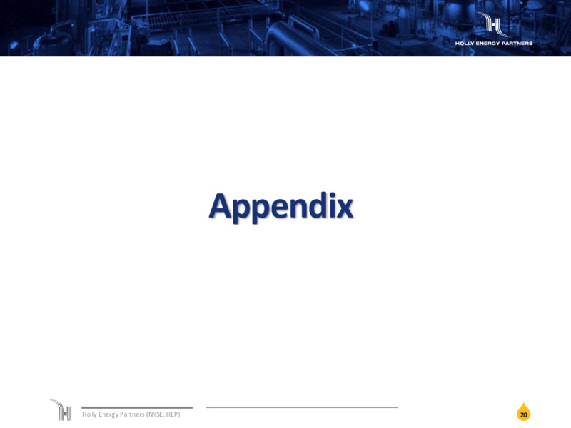 May 2022 Investor Presentation – Holly Energy Partners L.P – slide 19