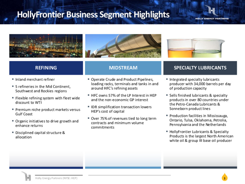May 2019 Investor Presentation – Holly Energy Partners L.P – slide 4
