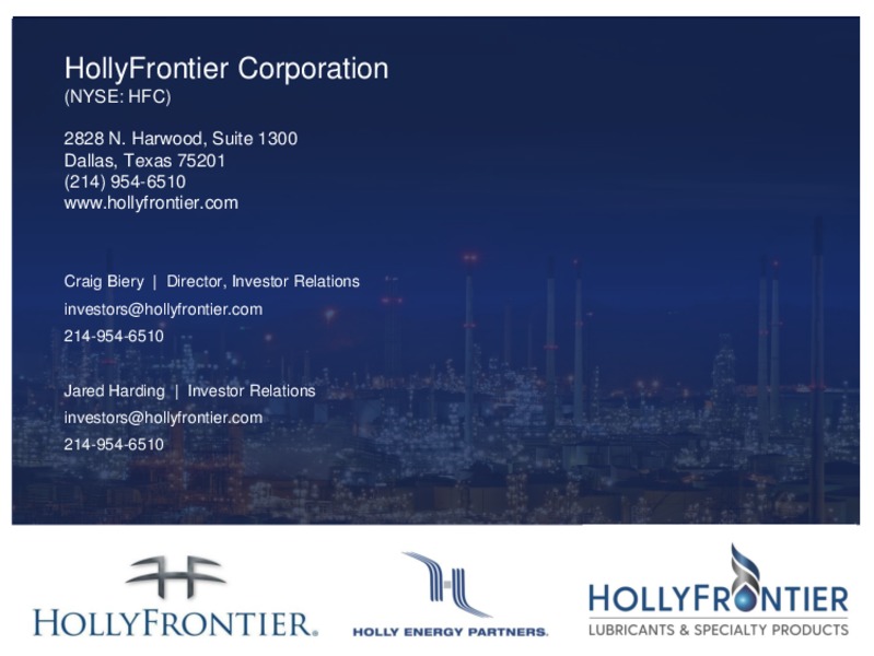 Hollyfrontier 2017 Analyst Day – Hollyfrontier Corporation – slide 64
