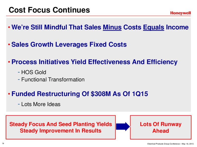 Electrical Products Group Conference – Honeywell International Inc. – slide 14