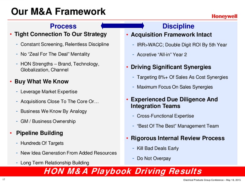 Electrical Products Group Conference – Honeywell International Inc. – slide 17