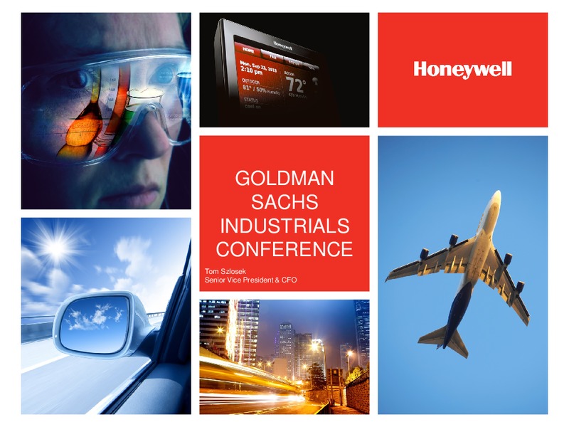 GOLDMAN SACHS INDUSTRIALS CONFERENCE – Honeywell International Inc. – slide 1