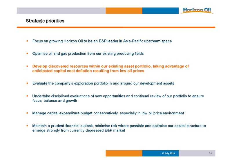 JUNE 2015 INVESTOR PRESENTATION – Horizon Oil Ltd. – slide 24