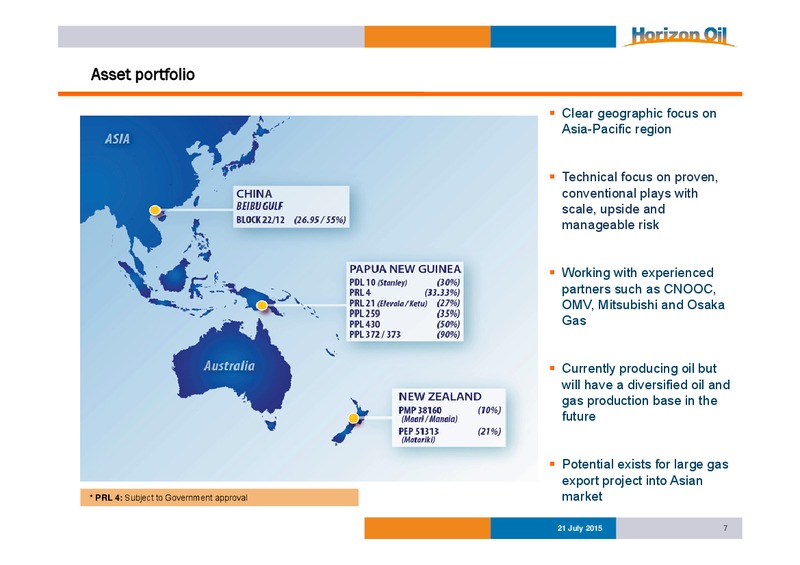 Investor Presentation – Horizon Oil Ltd. – slide 7