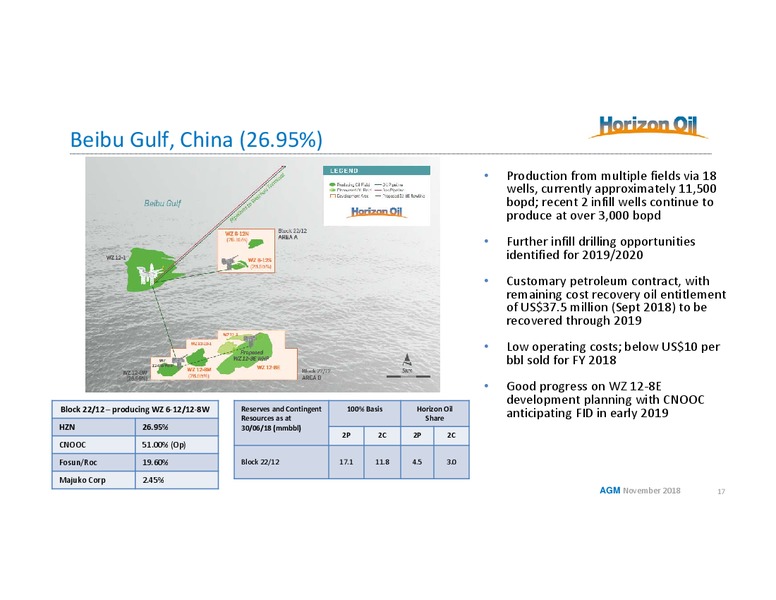Annual General Meeting – Horizon Oil Ltd. – slide 17