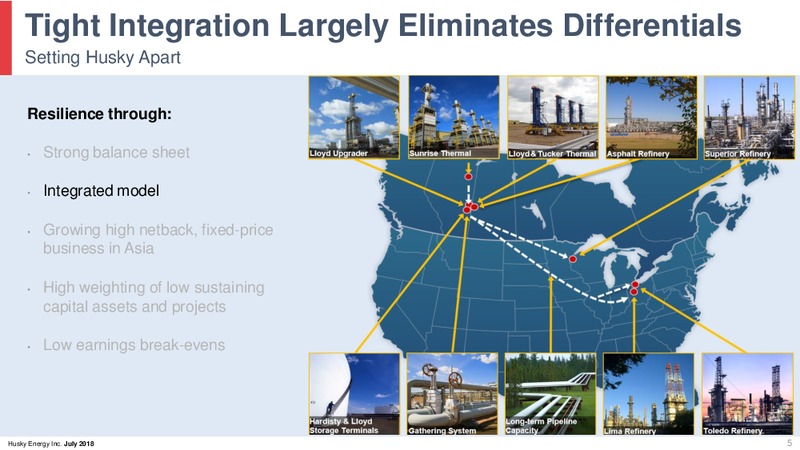 August 2018 Corporate Presentation Update – Husky Energy Inc. – slide 5