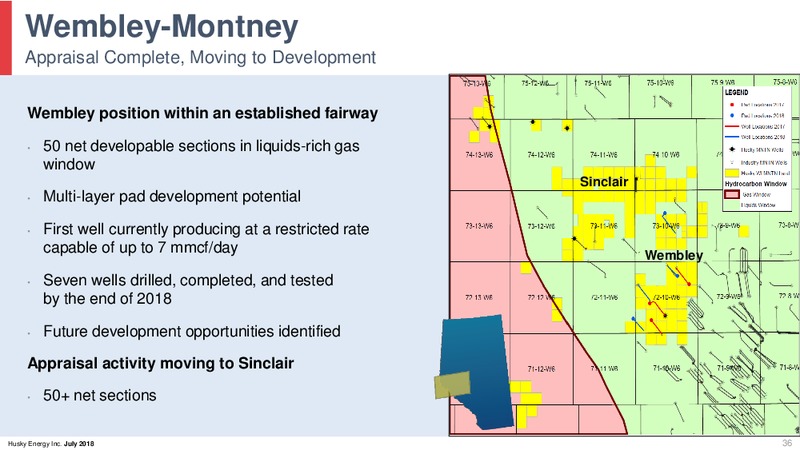 August 2018 Corporate Presentation Update – Husky Energy Inc. – slide 36