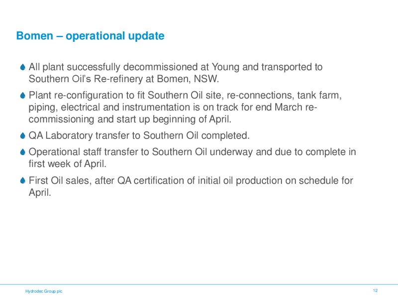 2014 RESULTS PRESENTATION – Hydrodec Group Plc – slide 12