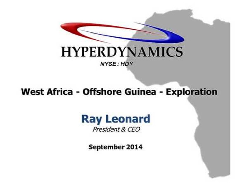 SEPTEMBER 2014 CORPORATE PRESENTATION – Hyperdynamics Corporation – slide 1